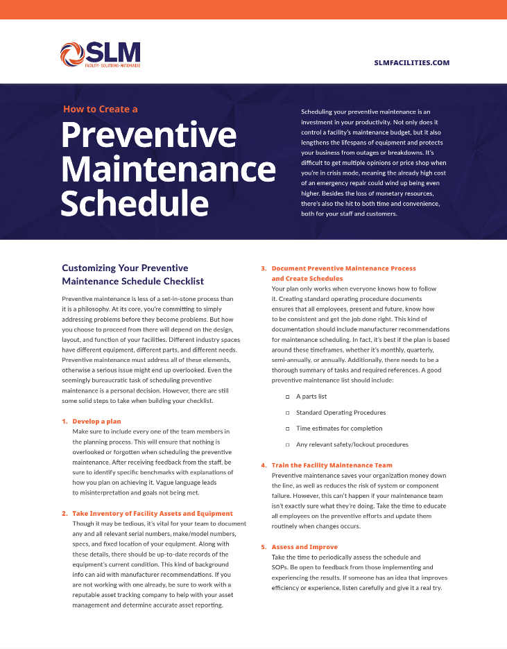 How To Create A Facilities Preventive Maintenance Schedule | SLM